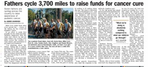 Fathers cycle 1,700 miles to raise funds for cancer cure